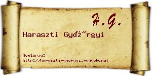 Haraszti Györgyi névjegykártya